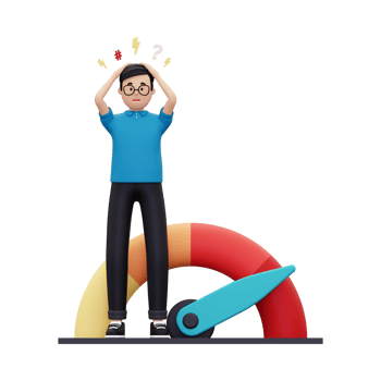 3d man is under a lot of stress illustration png