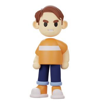 3D Boy Character Angry png