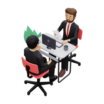 3d job interview illustration png