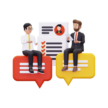 3d job interview illustration png
