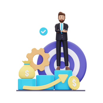 3d Successful investors illustration png