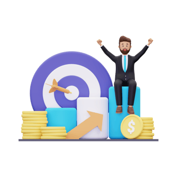 3d Businessman doing Business growth png