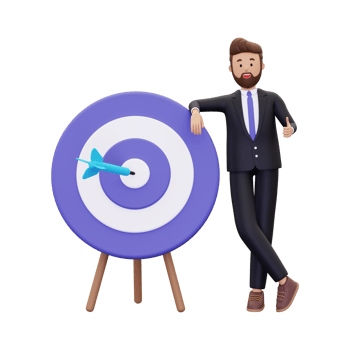 3d Businessman doing business target png