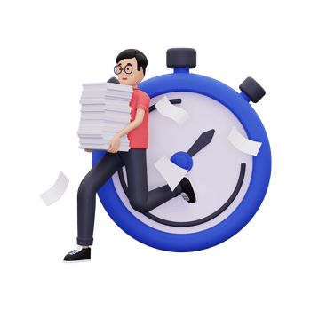 Employee finished work on his deadline png