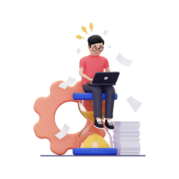 3d Businessman with demanding job png