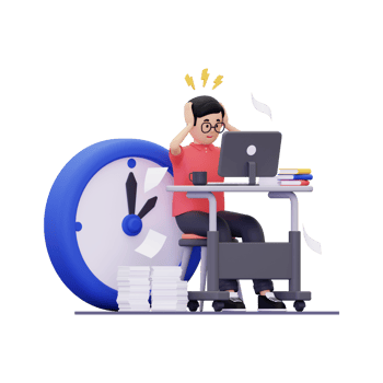 3d Busy employees with busy schedules png