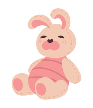 stuffed cute rabbit vector