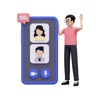 3d Video Call With Business Partners illustration png