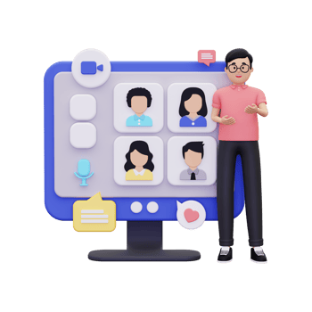 3d Educational Webinar illustration png