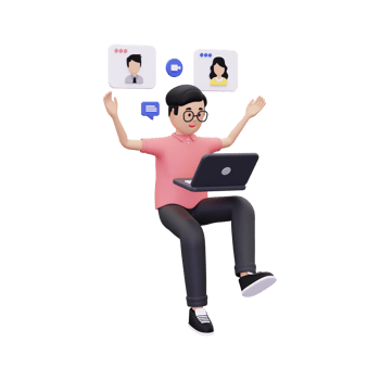 3d online meeting illustration png