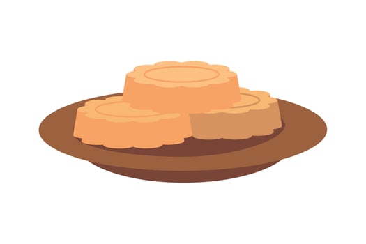 mooncakes on dish vector