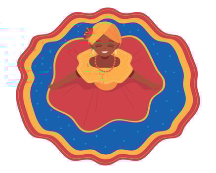 colombian woman in traditional dress vector