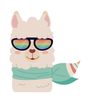 llama with sunglasses vector