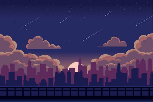 anime city night background vector
