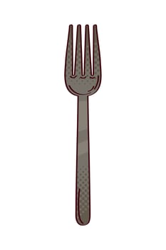 plastic fork utensil vector