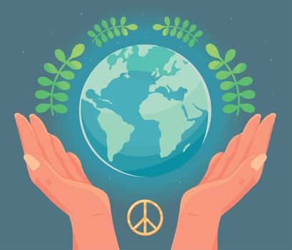 world and peace symbol vector