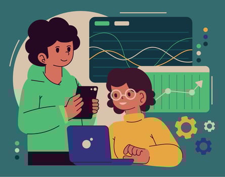 people working marketing vector