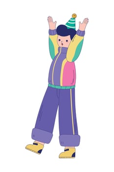 boy with birthday hat vector