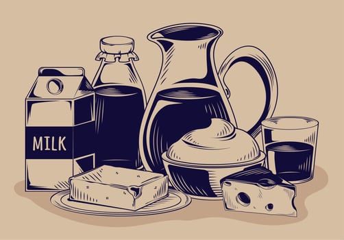 milk products food vector