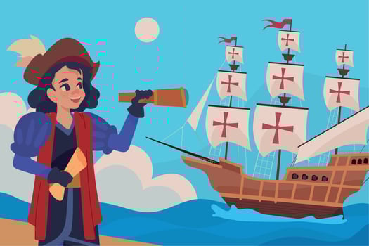 discovery american, columbus day vector