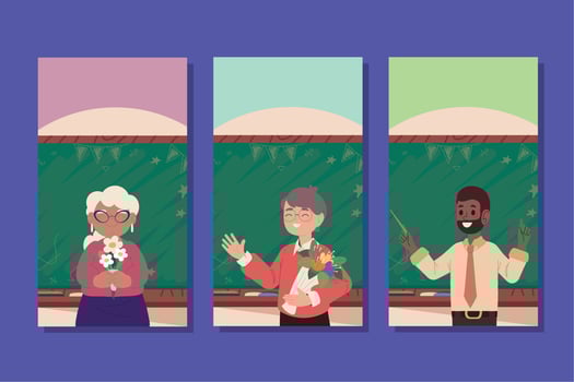 set of teachers day vector