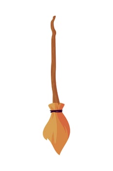 halloween witch broom vector