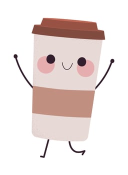 cartoon takeaway coffee cup vector