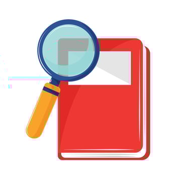 ebook and magnifier vector