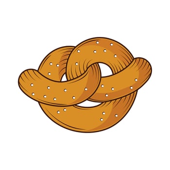 pretzel food icon vector