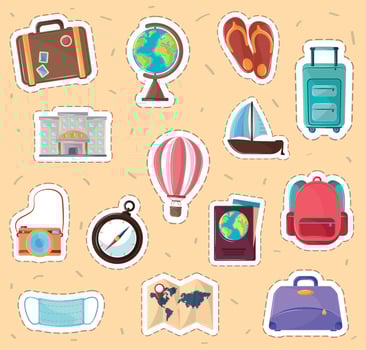 set of trip and travel vector