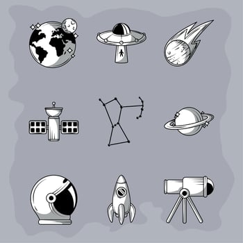 icons space galaxy vector