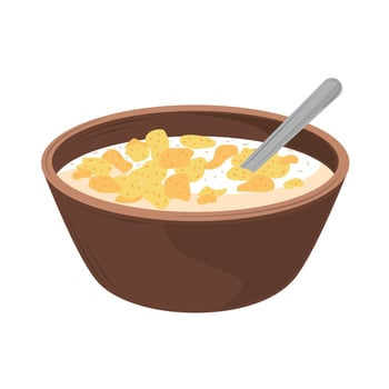breakfast cereal in bowl vector