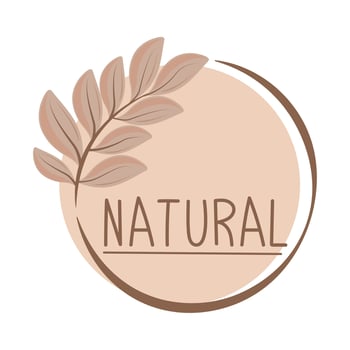 sticker natural leaf vector