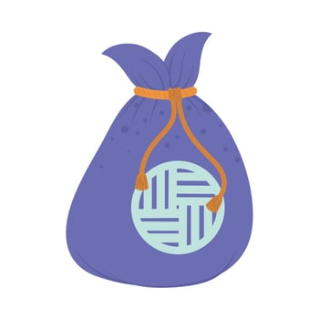 korean wrapped gift vector