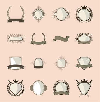 icons labels design elements vector
