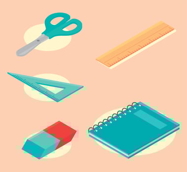 icons school supplies vector