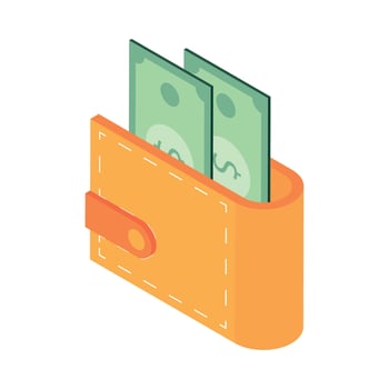 wallet with money vector