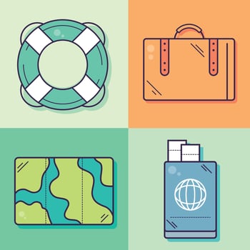 icons trip and travel vector