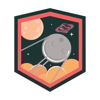 space galaxy retro vector