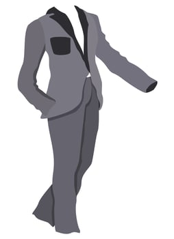 Vector isolated illustration of grey suit.
