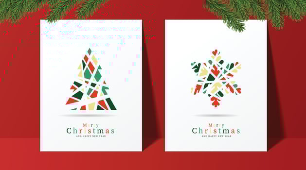 greeting cards for Christmas and New Year background. vector