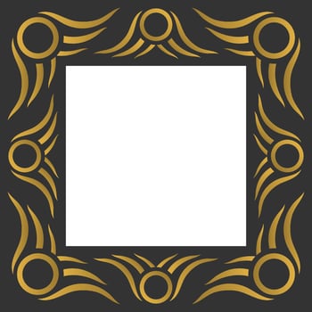 luxury circles and floral photo frame vector