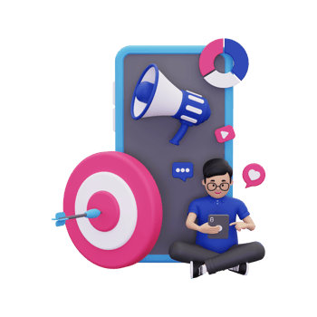 3d Man doing online marketing png