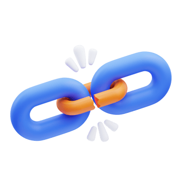 3d rendering of broken chain cute icon illustration, empty state png