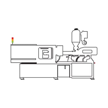 hydraulic injection molding machine icon vector