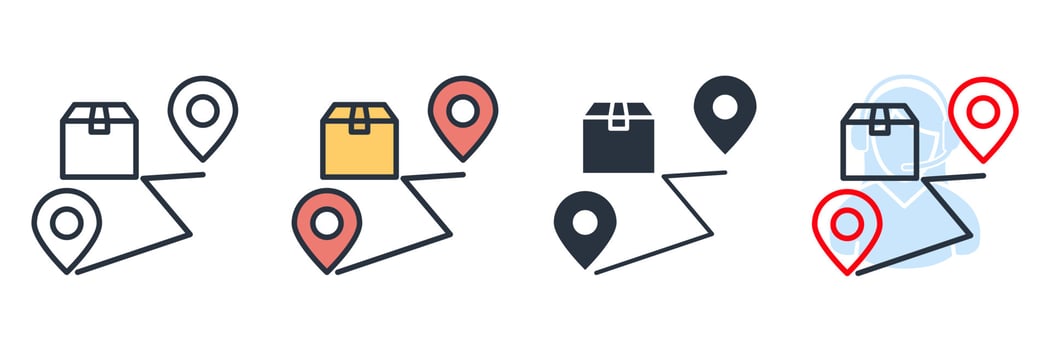 parcel tracking icon logo vector illustration. Track order symbol template for graphic and web design collection