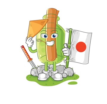 message in a bottle cartoon vector
