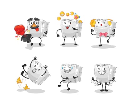 sugar cube cartoon vector