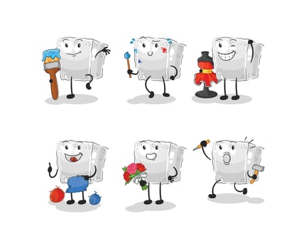 sugar cube cartoon vector