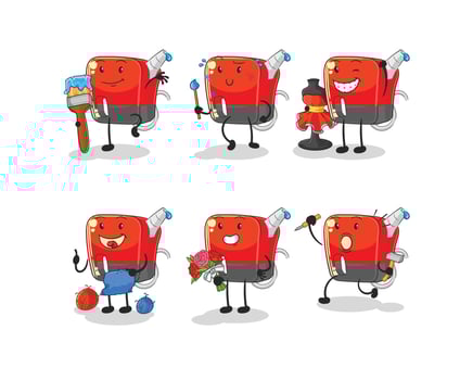 gasoline pump mascot vector
